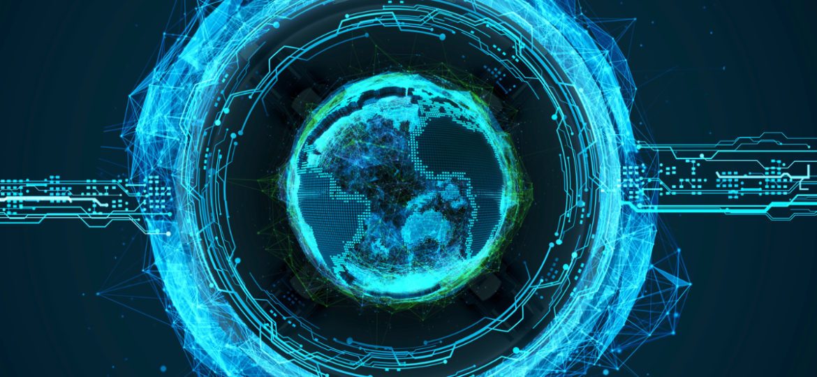 hologramme 3D bleu